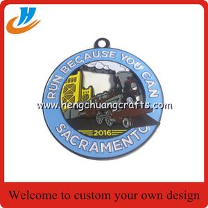 China Soft enamel metal medals,zinc alloy die casting 60mm medal with silver plated on sale