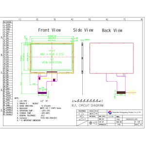4.3 inch RGB interface TFT TN 6 O'clock resolution of 480*272 standard TFT LCD