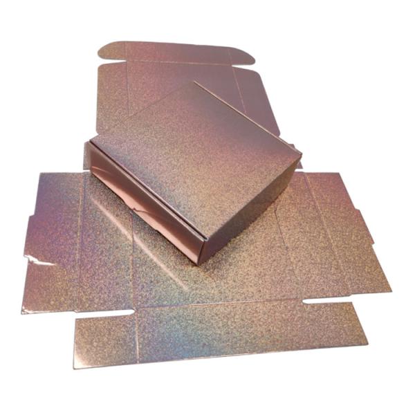 Custom Logo Print Holographic Hologram Gift Party Paper Box Laser Cosmetics Package Shipping Box