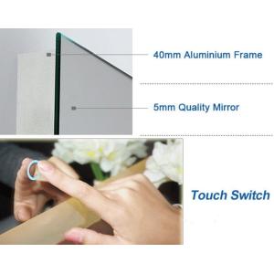 IP44 Rating LED Lighted Bathroom Mirror Wall Mount Silver Mirror Raw Material
