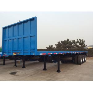 32T Payload 40ft 3 Drum Axles  FlatBed Container Semi Truck Trailer with Front Protector