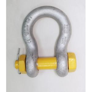 Cheap Yellow 1-1/4&quot; WLL 12 Tonne Wide Body Shackles With Safety Bolt for sale