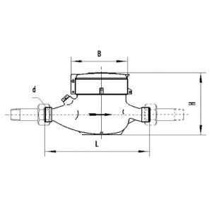 DN40 Turbine Hot Water Meter Multijet Water Meters With Totalizer / Flow Rate