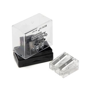 Wording Office Rectangle Double Hole Pencil Sharpener With Lid