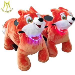 Hansel battery plush ride on animal coin operated animal ride amusement fox ride