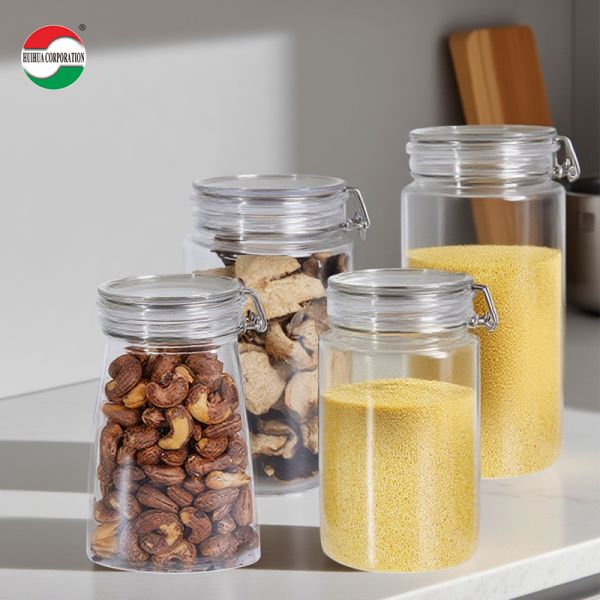 Quality High Capacity 1080ml 1280ml 1400ml 1660ml PET Plastic Jar Bottle Clear Sealed Aluminum Lid Airtight for Mushroom Pistachio Nut wholesale