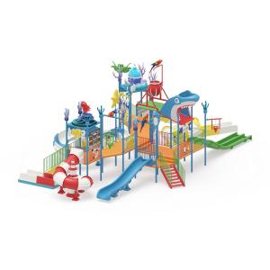 Cheap Ocean Style Water House with Marine Animal Decorations and 0.3m Pool Depth for Over 100 People Capacity for sale