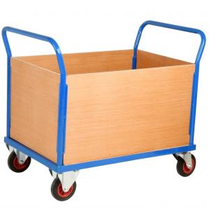 Substantial Timber Panel Trolley 500KG Platform Cart With Sides