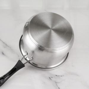 Kitchenware Stainless Steel Soup Boiling Pot Milk Pan with Glass Lid