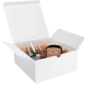 Premium Kraft Square Gift Boxes Large Eco Friendly Packaging With Twine Tags