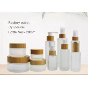 China JIAZI Bamboo Cap Cosmetic Pump Bottles Jars Set 20ml -120ml Multi Color on sale
