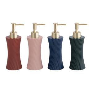 Polyresin bath accessories sets swirl shape with sand color hand soap bottle