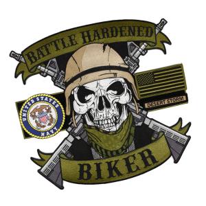 Heat Cutting Skull Custom Motorcycle Vest Patches Camouflage Material