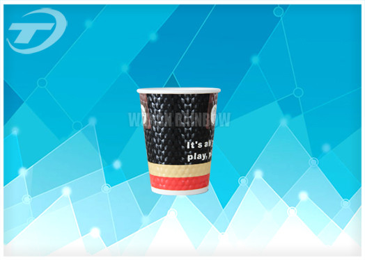 Diamond Disposable Paper Cups with lids Anti Slip Design , Double Wall For Hot