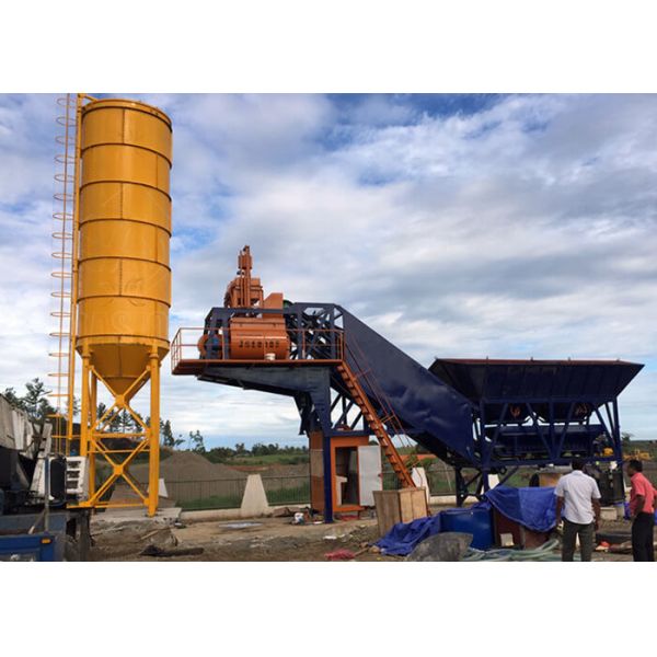 Quality Continuous Ready Mix Mobile Concrete Plant , 25m3 Small Central Mix Concrete Plant wholesale