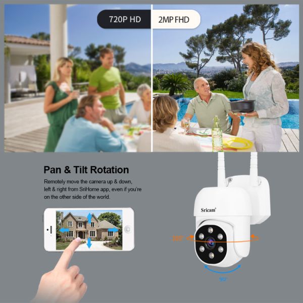 2MP Two Way Audio Waterproof IP66 Network Color Night Vision Indoor Security CCTV Wifi Camera