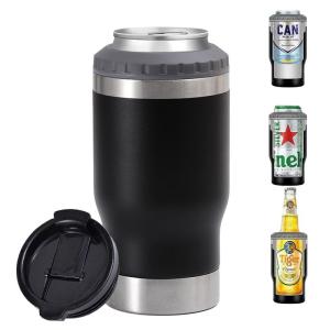 China Customized Insulated Skinny Double Walled Stainless Steel Cup Holder Metal Beer Can Holder For Slim Beer Eco Friendly Stylish And Elegant on sale