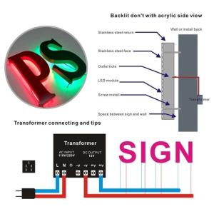 Indoor and Outdoor Acrylic LED Rishang Light Letter Box 28 C Bar Advertising