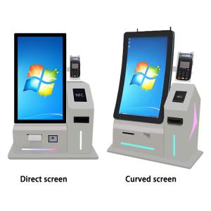 24" Self-Ordering Touch Screen Kiosk with Cash Payment, Scanner & Printer for