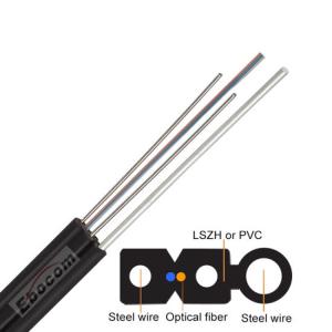OEM LSZH Jacket Drop Cable With Messenger Wire For FTTH Drop Cable In Black
