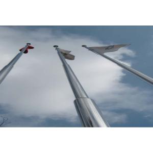 School Segmented Telescoping Flag Pole , Detachable Retractable Flag Pole