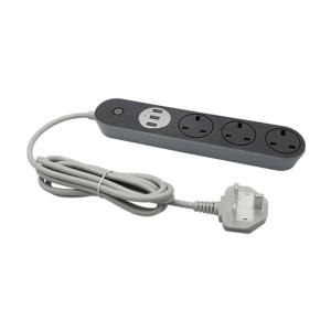 Smart Home UK White&Black Wi-Fi Power Strip 2m Power Adapter Multi Socket Mains