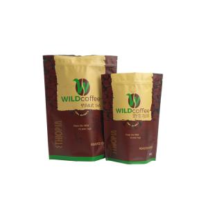 China Custom Matte Finish Coffee Tea Bags , Aluminum Foil Stand Up Pouch With Zipper on sale