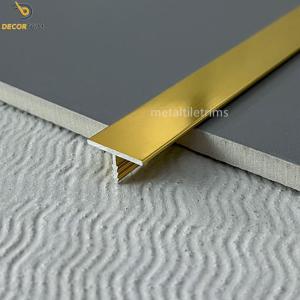 China 20mm T Shaped Transition Strip High Gloss Gold Floor Cover Aluminum on sale