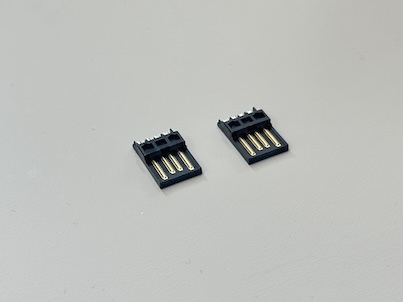 USB 2.0 AM Solder-Type Connector, Black Gold-Plated 5u", Wire Cable Electrical Signal Male Connector for PCB, Automotive, Server & Power Applications