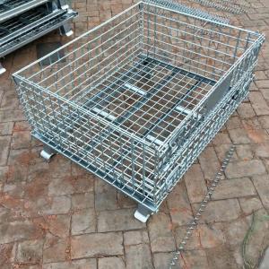Industrial Storage folding Wire Container Cage Metal Bin For Sale Stackability