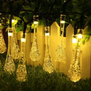 Solar Color Changing Christmas Water Drop String Lights 8 Modes 100 Led