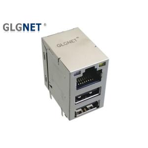 Magnetic RJ45 Connector One Port RJ45 Jack Two Ports USB 2.0 Interface Green /