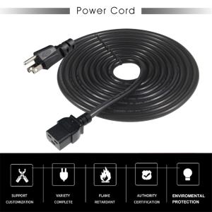 NEMA 5-15P to IEC C19 Power Cord 14AWG for Servers and PDUs