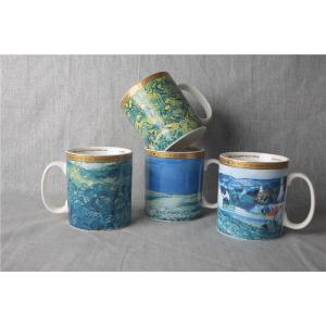 Cheap 20 Oz Ceramic Stoneware Mugs , Exquisite Printing Drink Ware Porcelain Coffee Cup for sale