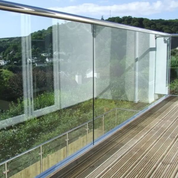 Quality Curved Stairs Glass Railing Balcony Customized Safety Tempered Glass Railing Frameless Aluminum And Glass Railings For Decks wholesale