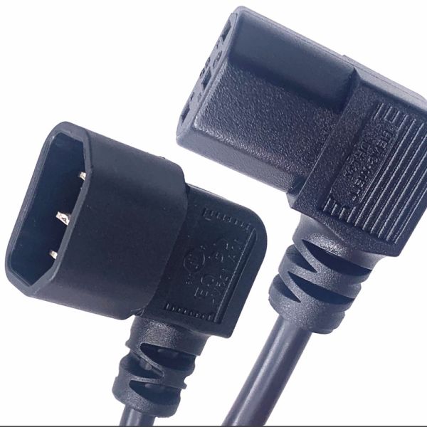 Quality Extention Plug 90 Degree IEC Power Cord C13 C14 Bent Connector 1.2m 1.5m 1.8m wholesale