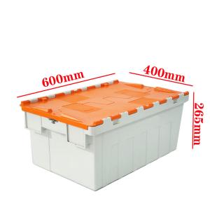 PP Plastic Nestable Crate with Lid Recyclable and Lockable Organization