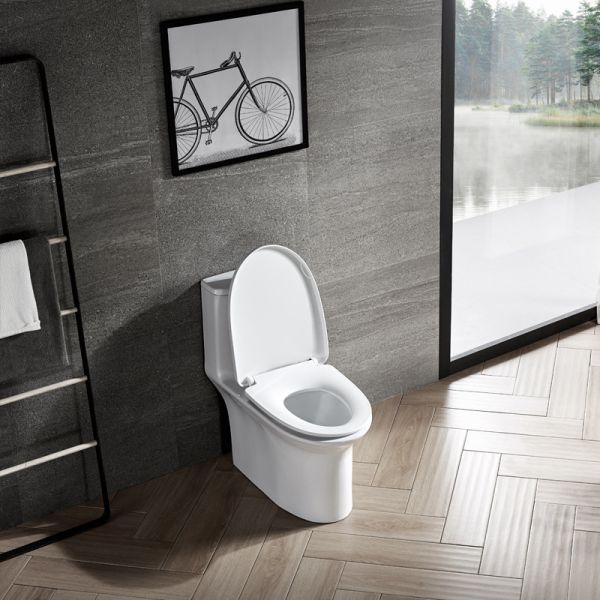 D722×W385×H758mm Round Bowl Toilet One Piece Elongated 1.1 GPF