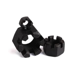 Black Zinc Plated Steel Locknuts for Use with Cotter Pins Castle Nuts Slotted