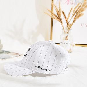 Stripe 6 Panel Embroidered Baseball Caps With Back Closure