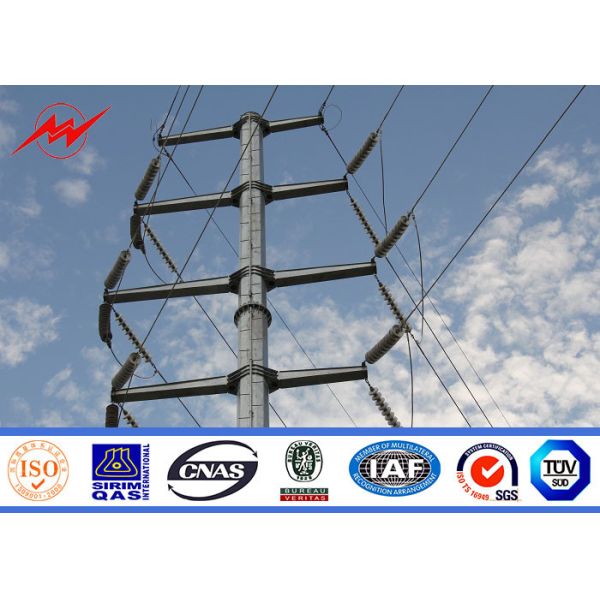 Quality Powder coating 69kv Q345 Steel Utility Pole for electrical power line wholesale