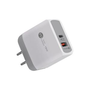 2 Ports USB C PD Wall Charger , QC 3.0 18W USB Type C Wall Adapter For IPhone 12