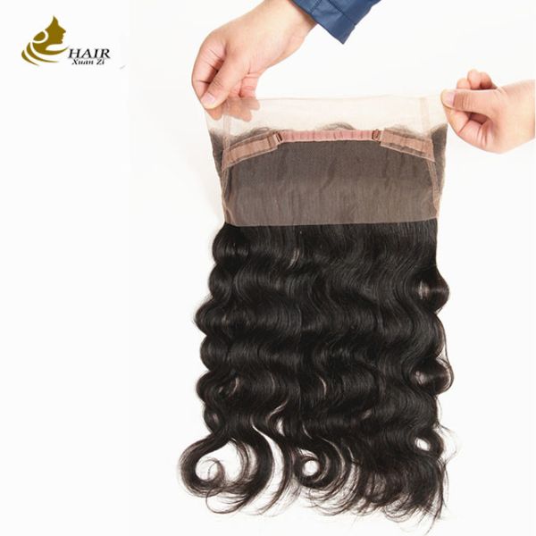 Quality Straight Cuticle Aligned Virgin Human Hair 360 Full Lace Closure wholesale