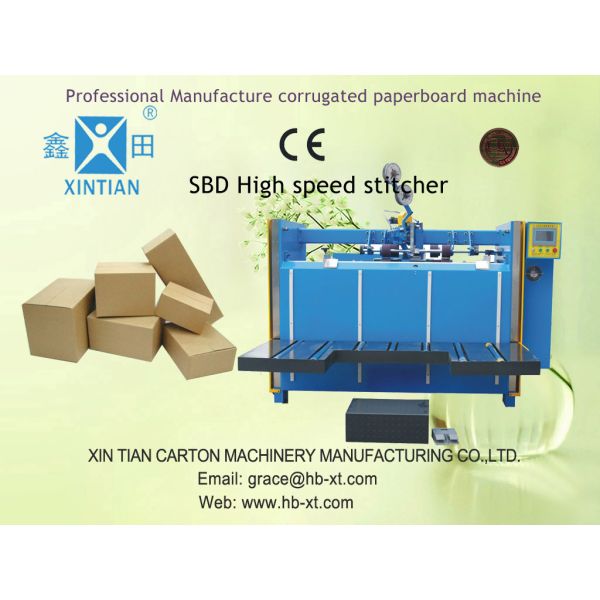 High Efficiency Semi-Auto Stitching Machine , Carton Box Packaging Machine