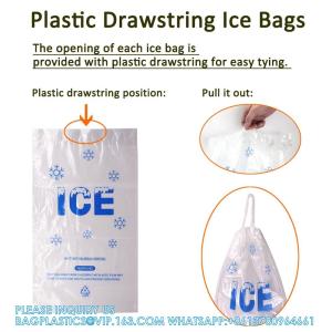 15 Lb. Plastic Drawstring Ice Bags 14 X 24 Inch Heavy-Duty Plastic Ice Bags With