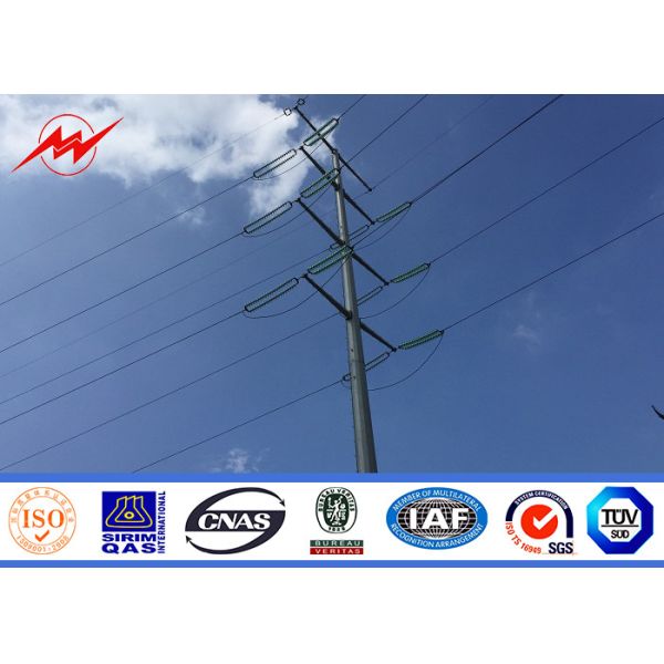 Quality PAL PAF PAM Congo 12m Galvanized Steel Pole For Power Line Distribution Project wholesale