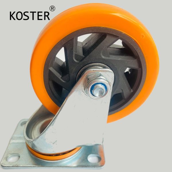 32mm Orange PVC PU Industrial Caster Swivel Castor Customized Request 2.5inch to