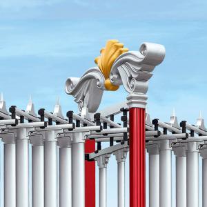 Luxury Wrought Iron Driveway Automatic Retractable Gate 1700mm Height