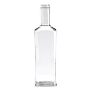Cheap Customized Logo 500ml Square Flat Glass Bottle for Liquor/Spirits/Vodka/Whisky/Rum/Brandy for sale
