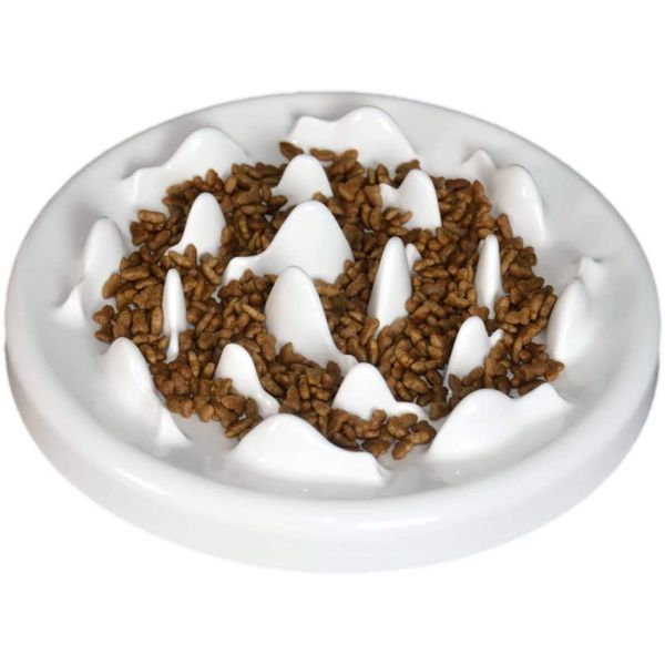 Ceramic Fun Slow Feeder Bowl Interactive Bloat Stop Puzzle Cat Bowl Healthy
